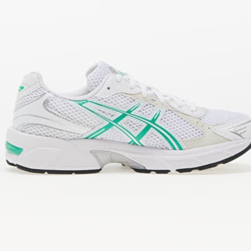 ASICS Gel 1130 women’s 9.5 white & Malachite green running lace up sneakers - Picture 2 of 13